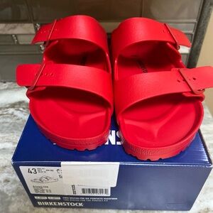 1001497 BIRKENSTOCK MEN'S ARIZONA EVA SANDALS Red New Box , SIZE 10